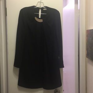 Black shift dress with gold detailing